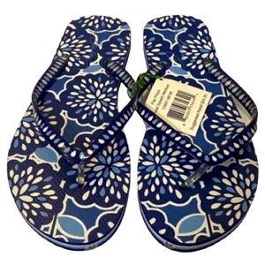 NWT‎ Vera, Bradley “Petal Splash” floral flip-flops, size medium